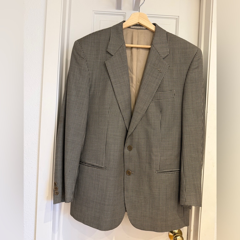 LUBIAM Men's Classic Houndstooth Blazer All Virgin Wool